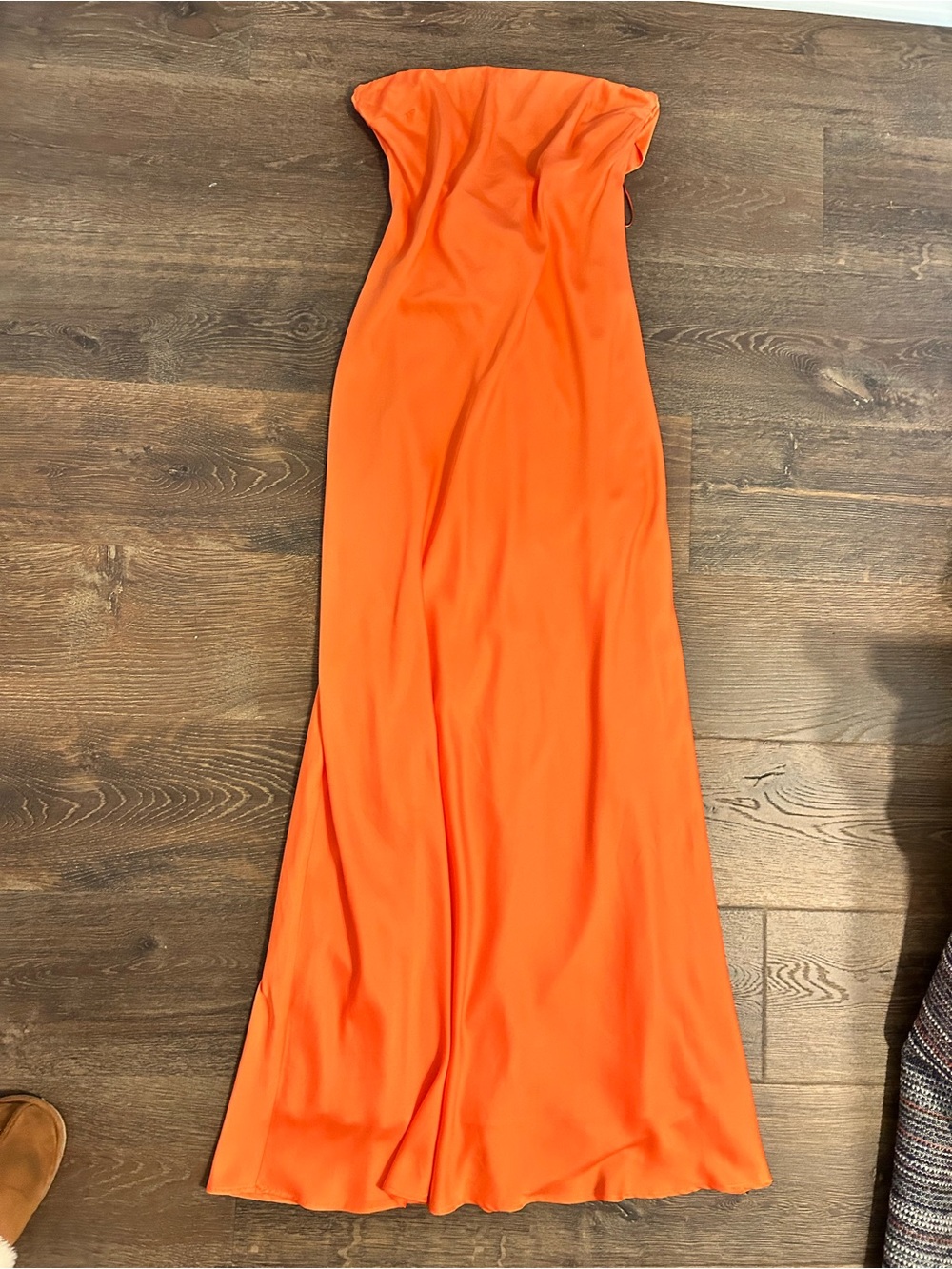 NWT Strapless Maxi Slip Dress in Mandarin